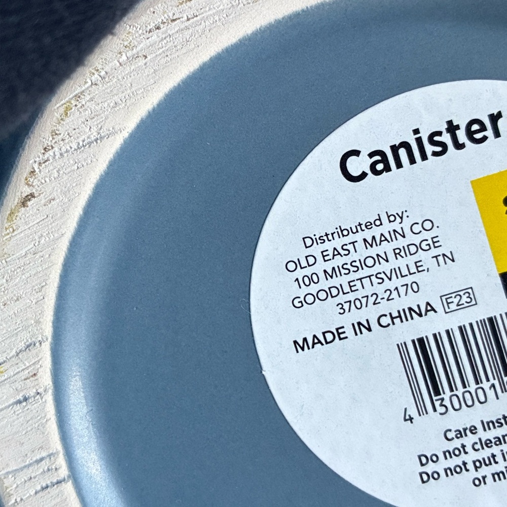 Blue Ceramic Canister Jar and Pot Mitt Set - Picture 4 of 4